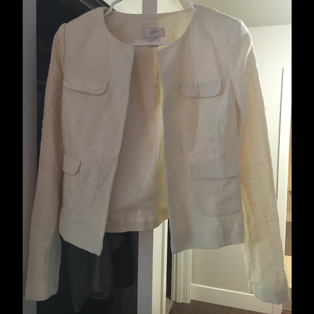 White/Tan Ann Taylor Loft Jacket